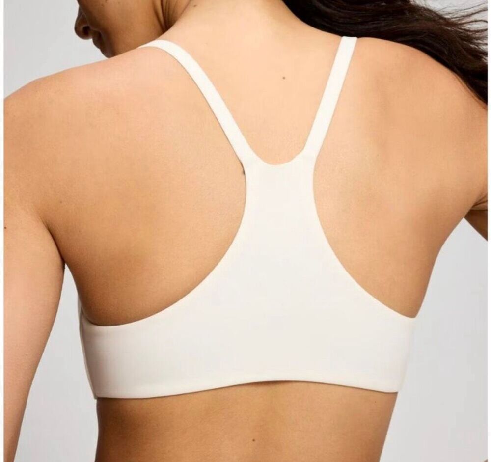 Soma Women's Enbliss V-Neck Wireless Racerback Bralette White large NEW